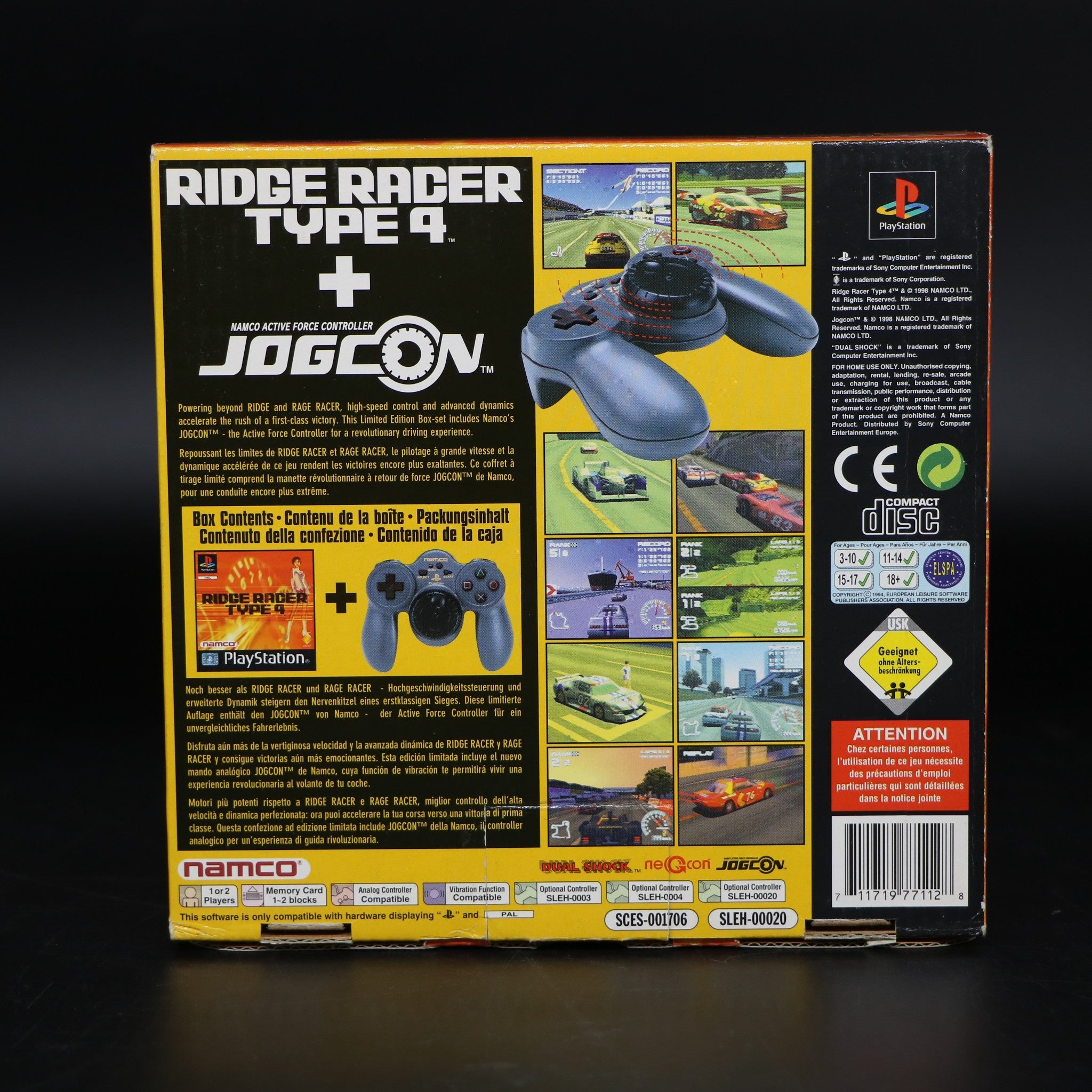 Ridge Racer Type 4 & JogCon Namco Controller | Sony Playstation PS1 Game Bundle