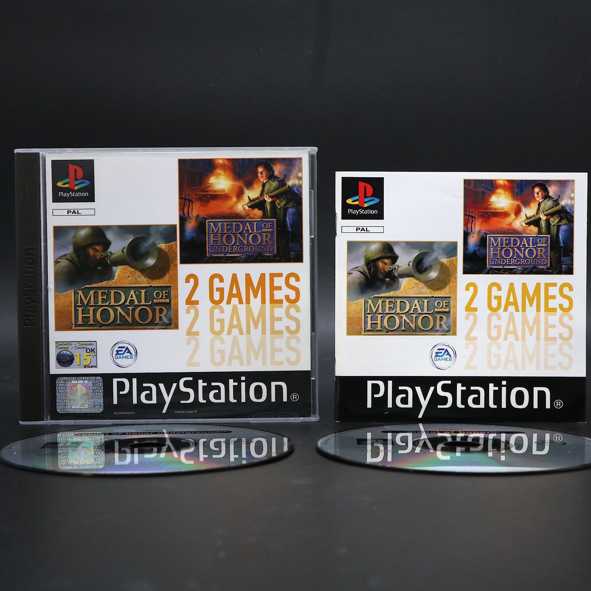 Medal of Honor & Underground - Sony PSONE PS1 - 2 Games - Collectable Condition
