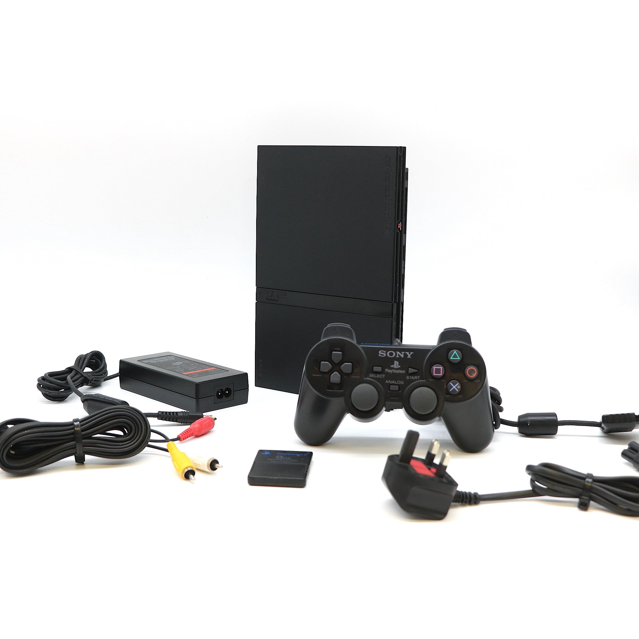Black Slimline Slim Sony PS2 Console With Pad & 8MB Card | Mint Condition!
