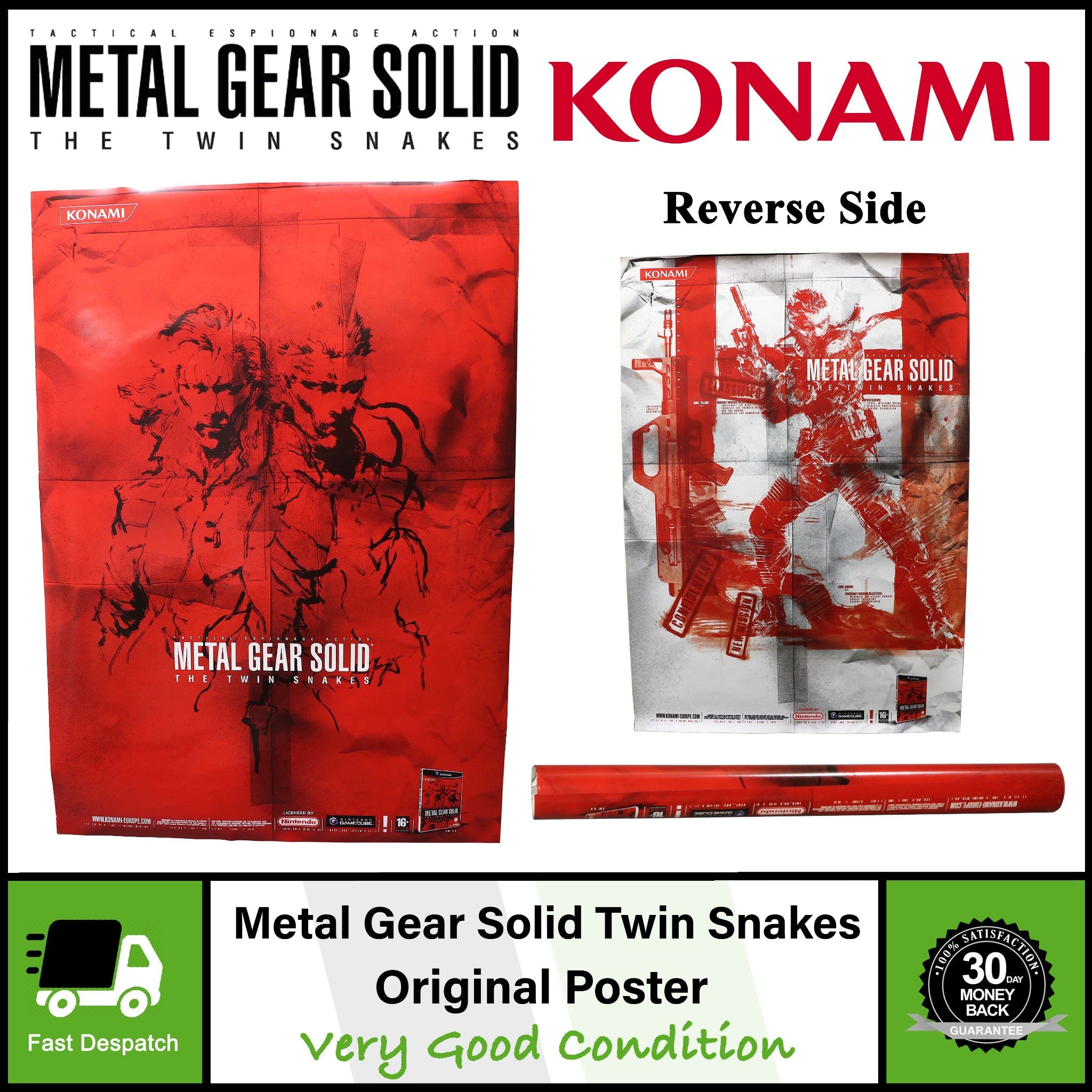Metal Gear Solid Twin Snakes (MGS) Original (LARGE) Poster Artwork | 59.5x84cm