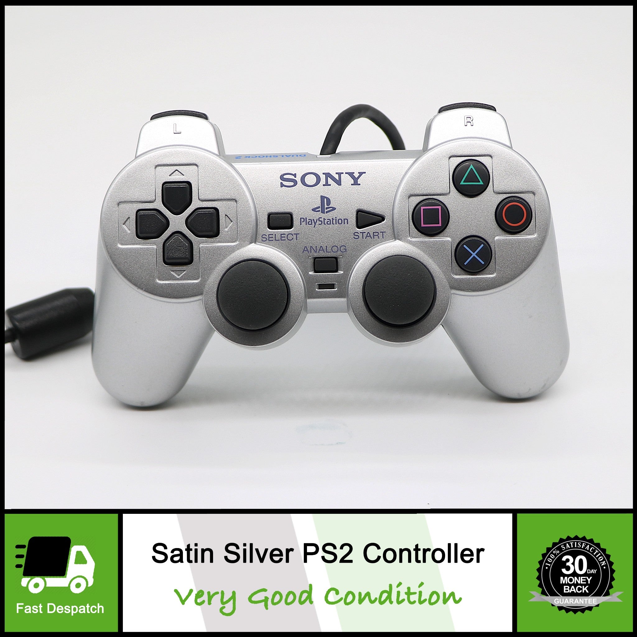 Play Back Controller Playstation 2 Controller Back Sony DualShock 2 Controller (Black)