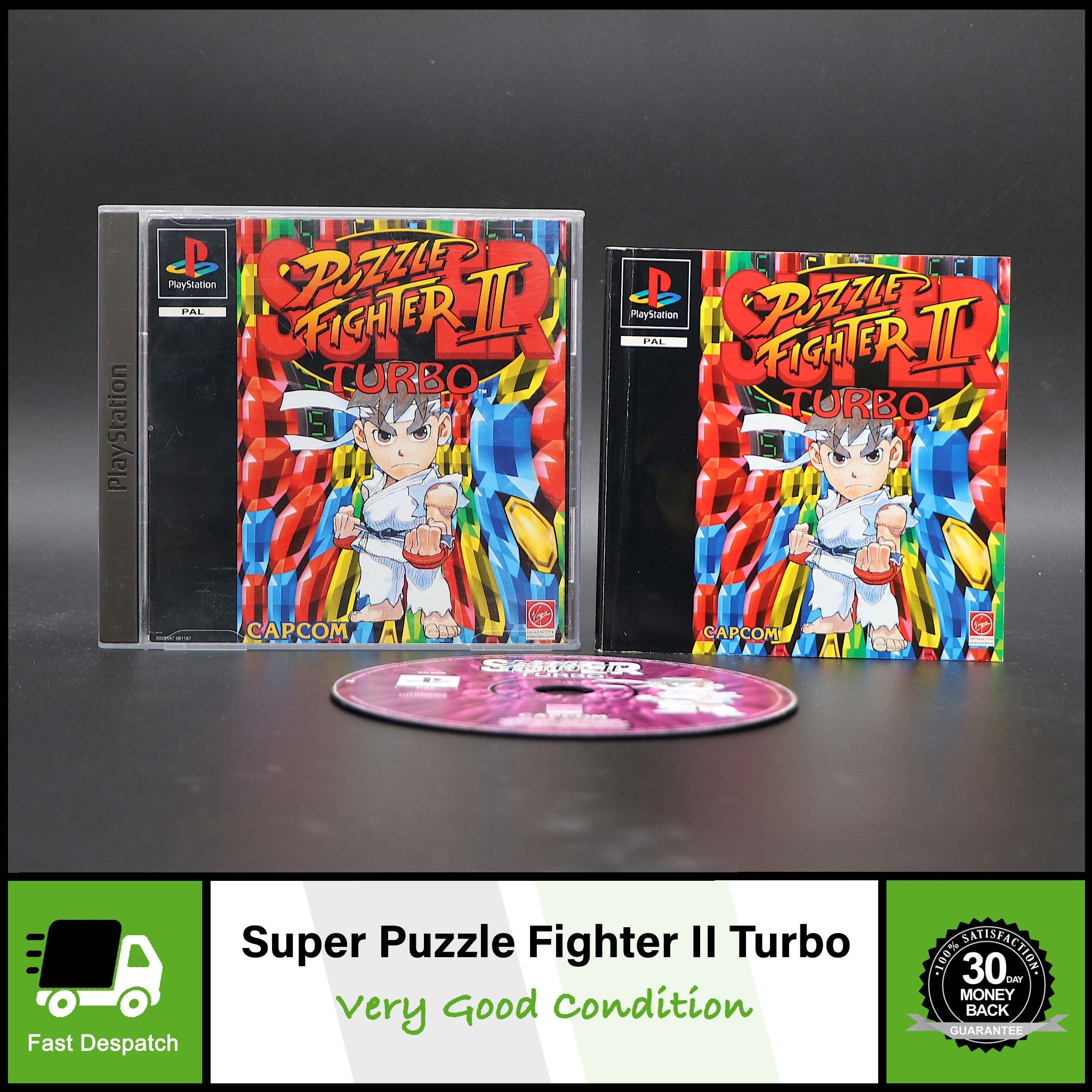 Super Puzzle Fighter II Turbo | Sony PSONE PS1 Game | Very Good Condition