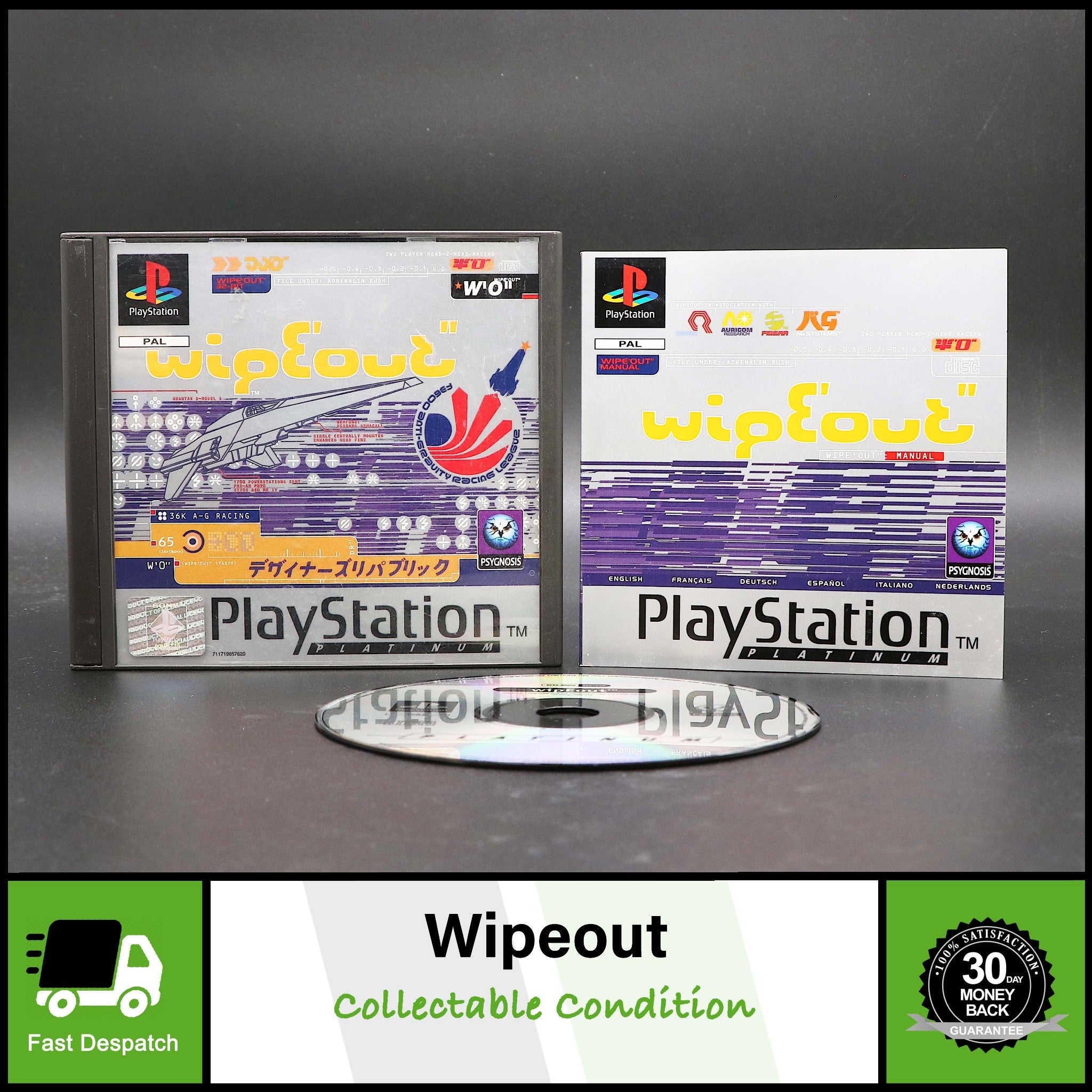 WipEout (Wipeout) | Platinum | Playstation PS1 Game | Collectable Condition!